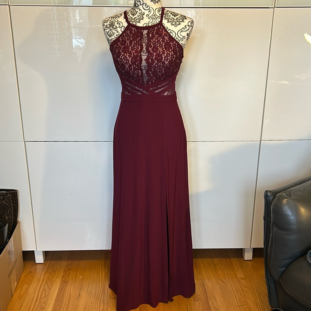Burgundy Dress with Sparkles